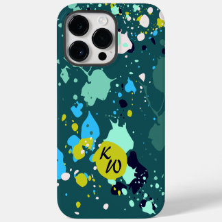 Coque Pour Pour iPhone 14 Pro Max Initiales de peinture verte cool