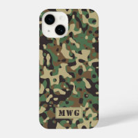 Initiales du monogramme motif camouflage Camo