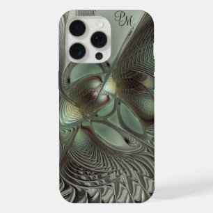 Initiales fractales Abstraites gris gris vert Sage