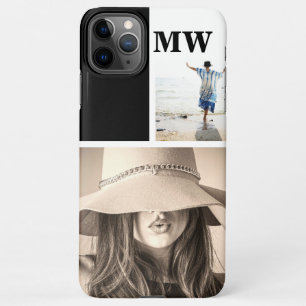 Coque iPhone 11Pro Max Initiales photo personnalisées 3 monogrammées