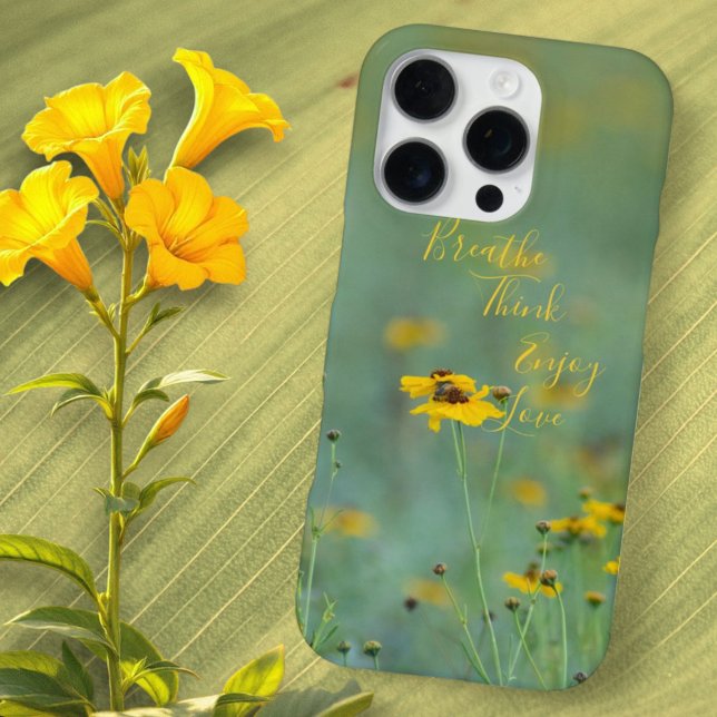 Coque iPhone Inspirationnel Isolé Fleurs sauvages Jaunes Person (phone case vertical)