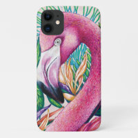 Coque IPhone / IPad Flamant Rose Tropical Mignonne