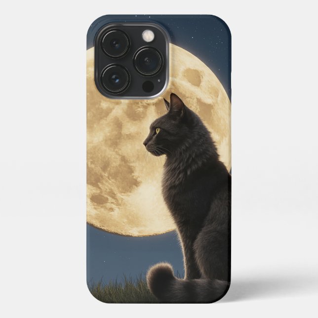 Coque iPhone iPhone 13 Pro cat and moon phone case (Verso)