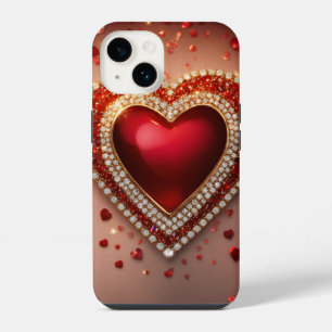 Coque Pour iPhone 14 iPhone 14 Coque dur, brillant avec amour du coeur