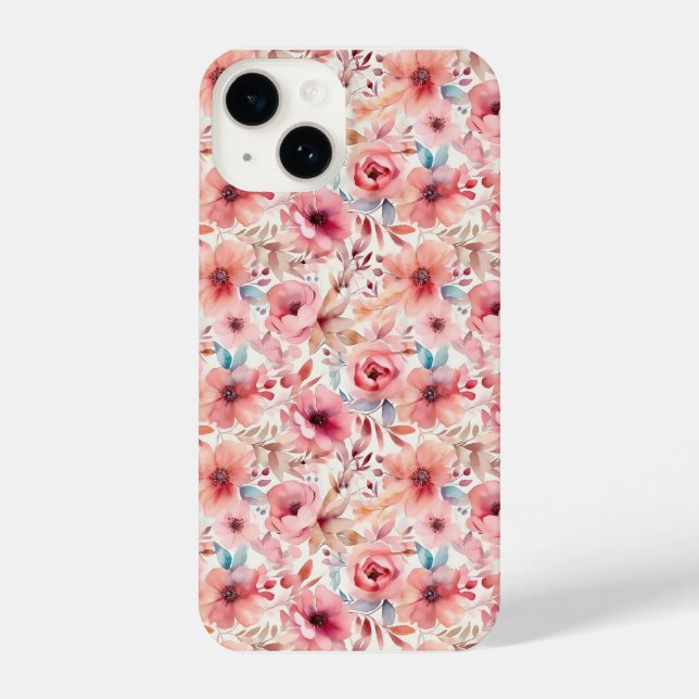 Coque iPhone iPhone 14 Coque Floral (Verso)
