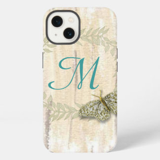 Etui iPhone 13 iPhone 6 Monogramme et aquarelle arrière - plan co