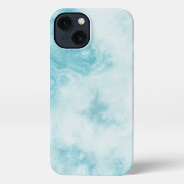 Coque iPhone iPhone vert Pierre marbré 13 (Verso)
