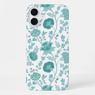 Coque iPhone 16 Plus Jacobean Floral Big Motif Tee sur blanc