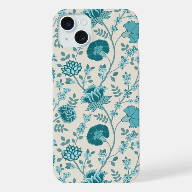 Coque iPhone Jacobean Floral Big Motif Tee sur Crème (Verso)