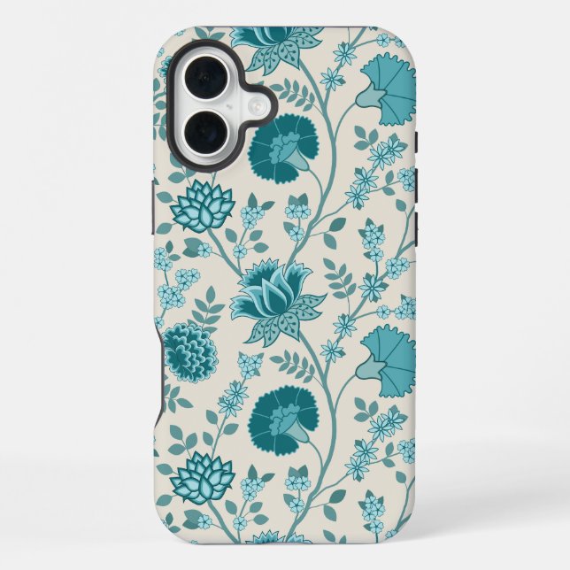 Coque iPhone Jacobean Floral Big Motif Tee sur Crème (Verso)