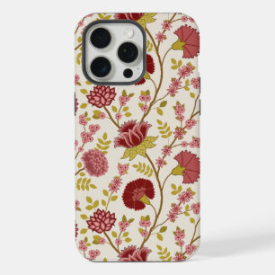 Jacobean Floral Grand Motif Reds Pinks Gold Creme