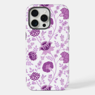 Jacobean Floral Grand Motif rose sur blanc