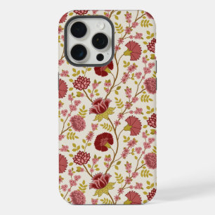 Jacobean Floral Pattern Rouge Rose Gold Crème