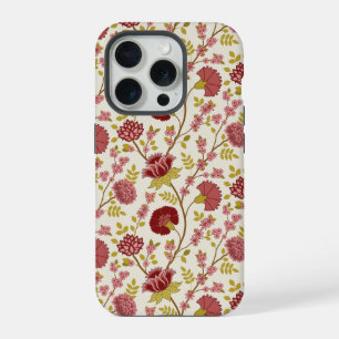 Jacobean Floral Pattern Rouge Rose Gold Crème