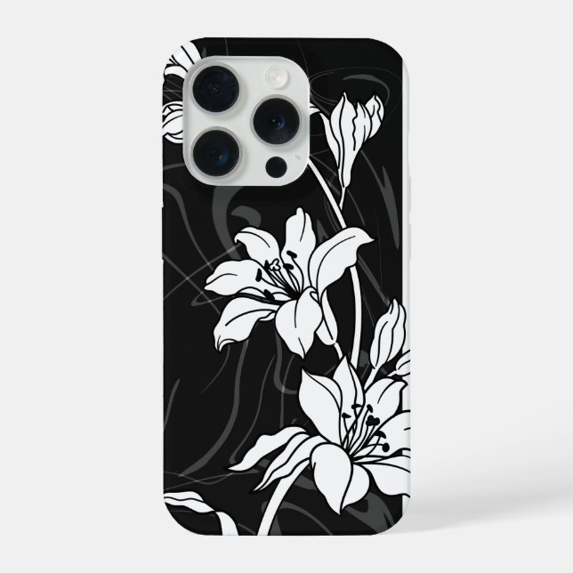 Coque iPhone Japanese lily classic illustration  (Verso)