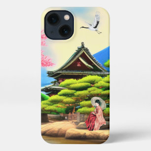 Etui iPhone 13 Jardin japonais