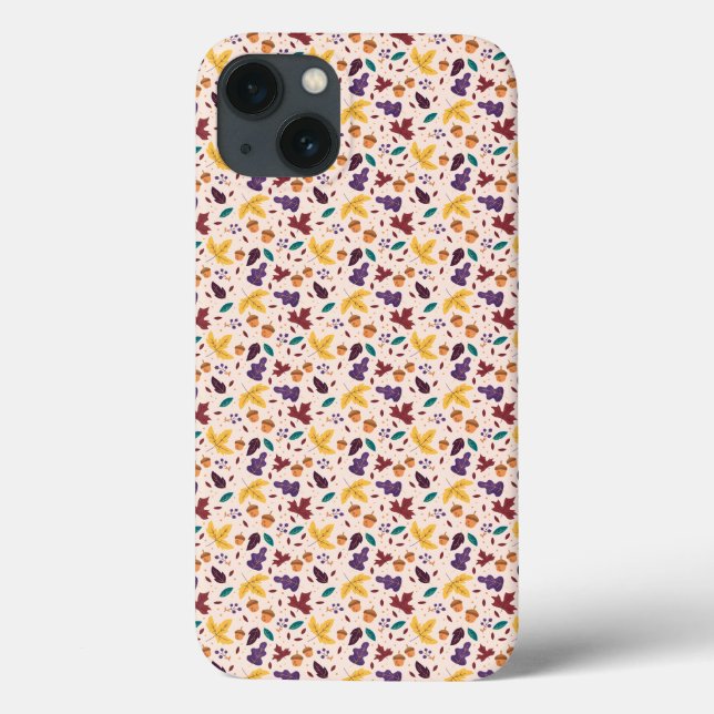 Coque iphone jaune feuille chocolatée (Verso)