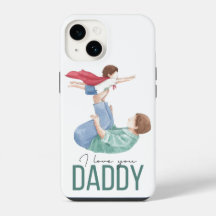 Je t'aime Papa Super-héros Téléphone père et enfan