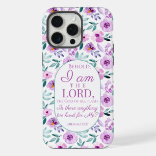 Jérémie 32:27 avec fond de fleurs violettes
