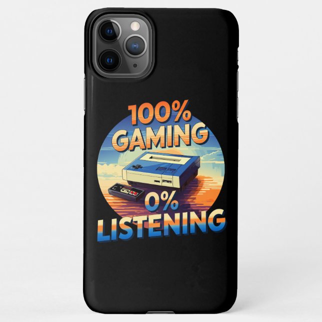 Coque iPhone Jeu 0% Écouter Amusant Jeu de style rétro (Dos)