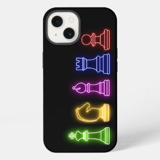 Etui iPhone 13 Jeu d'échecs Neon Lumières Noir