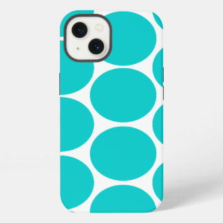 ETUI iPhone 13 JEUNE FUN POIS TURQUOISES GRAND