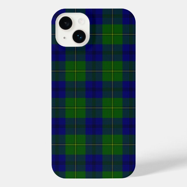 Coque iPhone Johnstone tartan bleu vert plaid (Verso)