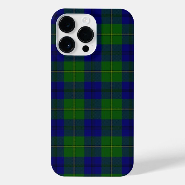 Coque iPhone Johnstone tartan bleu vert plaid (Verso)