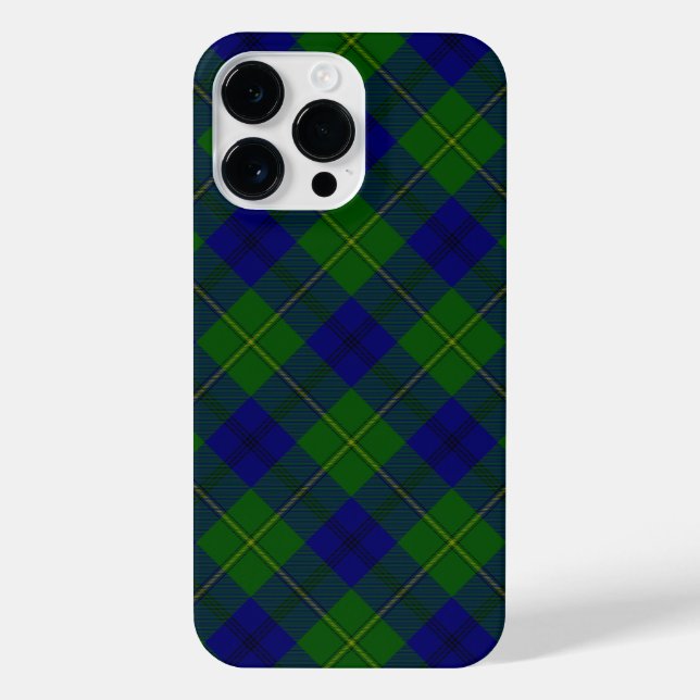Coque iPhone Johnstone tartan bleu vert plaid (Verso)