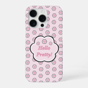 Coque iPhone 16 Pro Joli Chat Rose Patte Bonjour Jolie