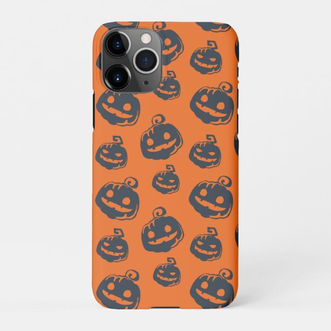 Coque iPhone Joli Citrouille effrayé face aux jours d'Halloween (Dos)