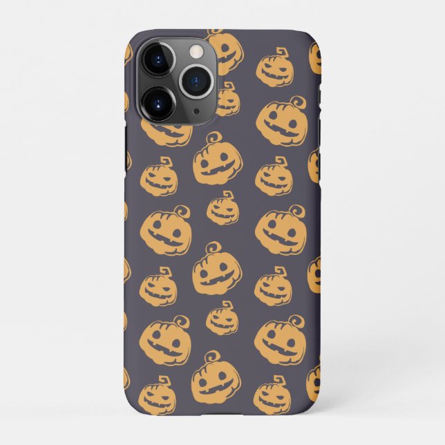 Coque iPhone Joli Citrouilles effrayants face à la nuit d'Hallo (Dos)