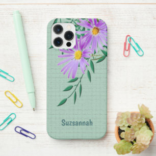 Coque iPhone 12 Pro Joli coin photo Fleur sauvage violet personnalisé