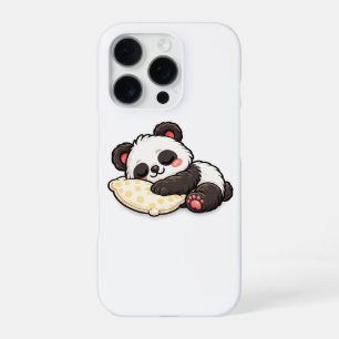 Coque iPhone 16 Pro Joli panda endormi avec oreiller