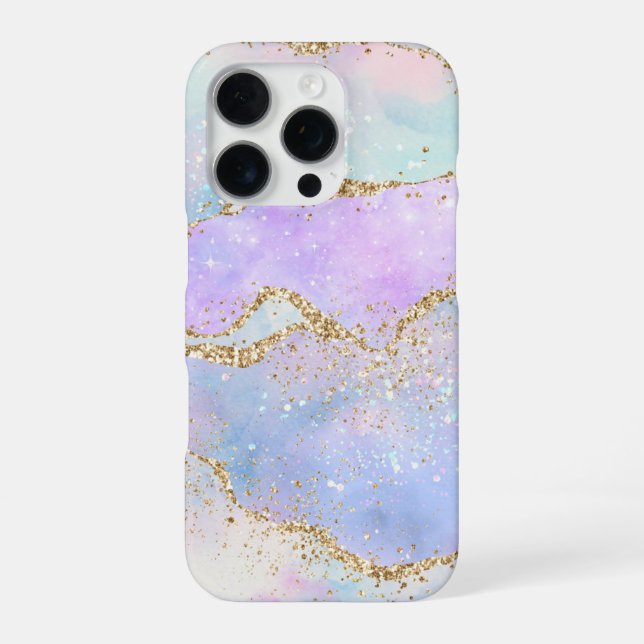 Coque iPhone Joli Pastel Agate | Aquarelle de la veine Parties  (Verso)