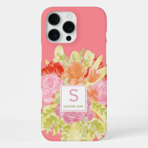 Coque iPhone 16 Pro Max Jolie art aquarelle florale pastel danois de print