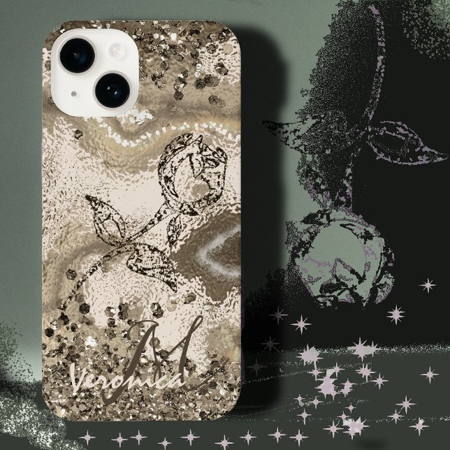 Coque iPhone Jolie fille élégante (Mocha Marble Phone case)