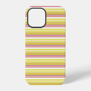 Coque iPhone 12 Pro Jolies rayures blanches jaunes