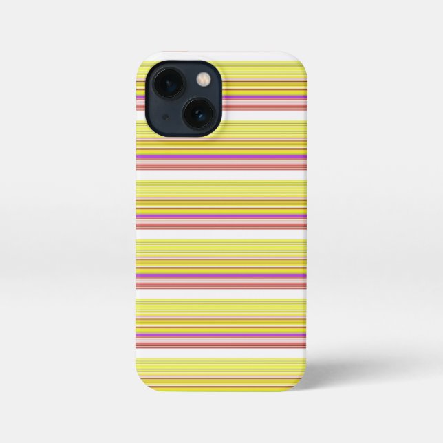 Coque iPhone Jolies rayures blanches jaunes (Verso)