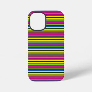 Coque iPhone 12 Mini Jolies rayures colorées jaunes