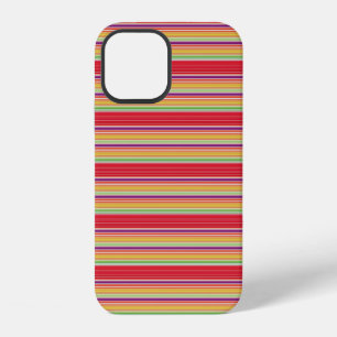 Coque iPhone 12 Jolies rayures colorées rouges