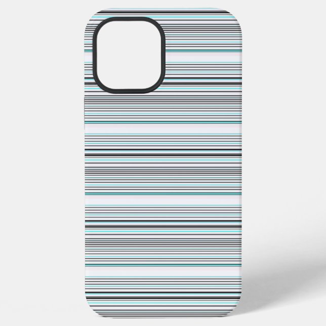 Coque iPhone Jolies rayures grises aqua (Verso)