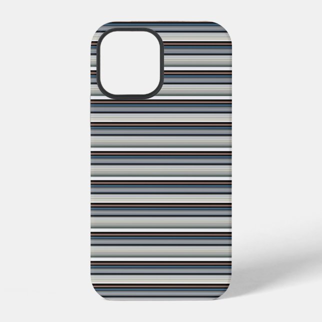 Coque iPhone Jolies rayures grises et blanches (Verso)