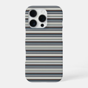 Coque iPhone 16 Pro Jolies rayures grises et blanches