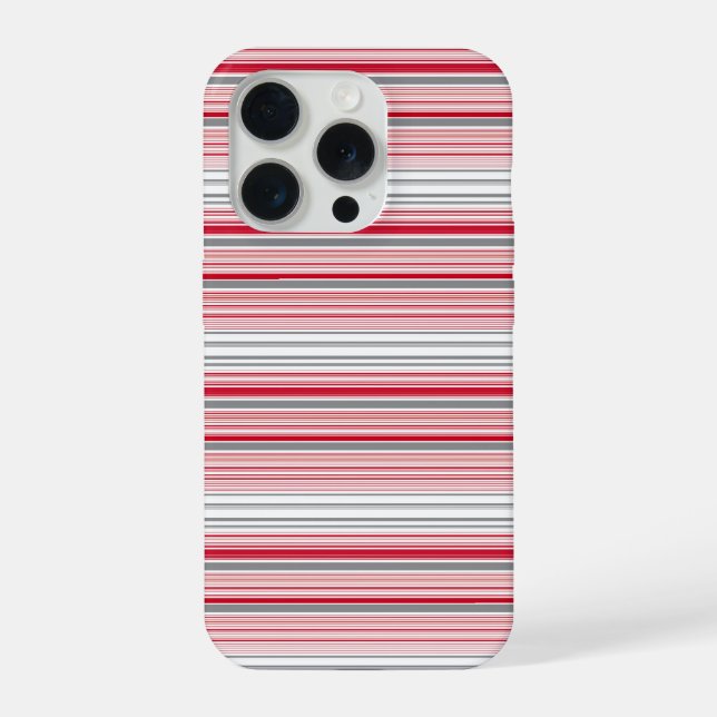 Coque iPhone Jolies rayures grises rouges (Verso)