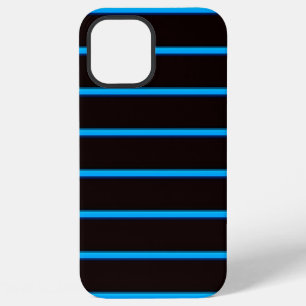 Coque iPhone 12 Pro Max Jolies rayures noir ciel bleu
