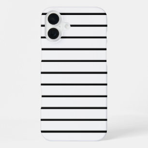 Coque iPhone 16 Plus Jolies rayures noires et blanches