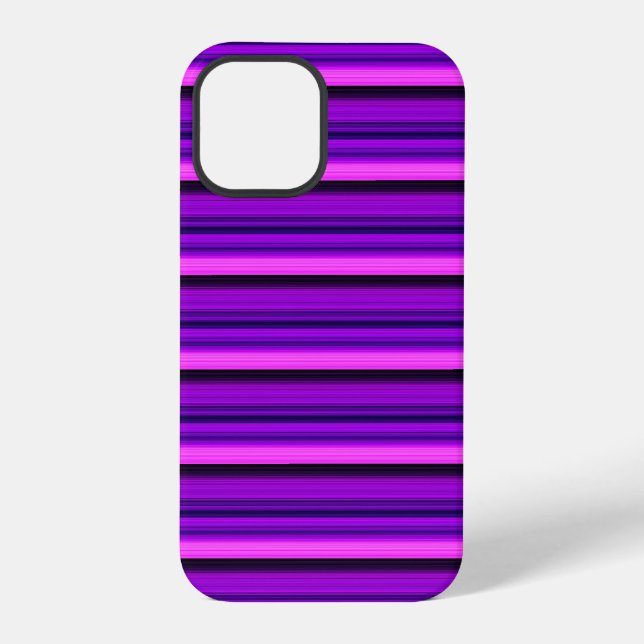 Coque iPhone Jolies rayures noires violettes chaudes (Verso)