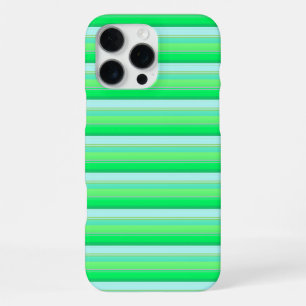 Coque iPhone 16 Pro Max Jolies rayures vert aqua