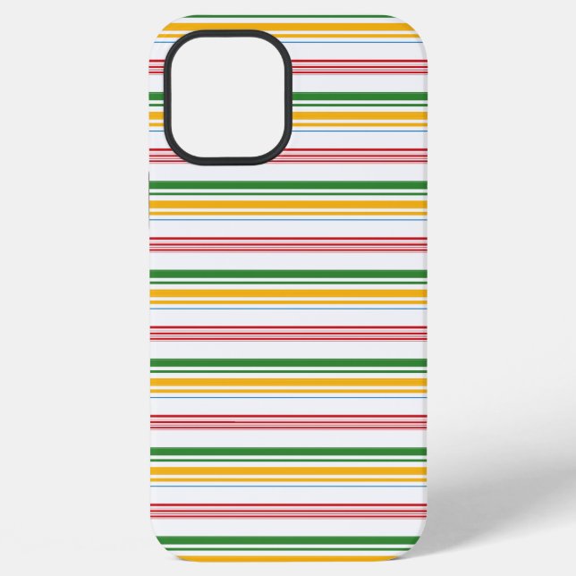 Coque iPhone Jolies rayures vert jaune (Verso)